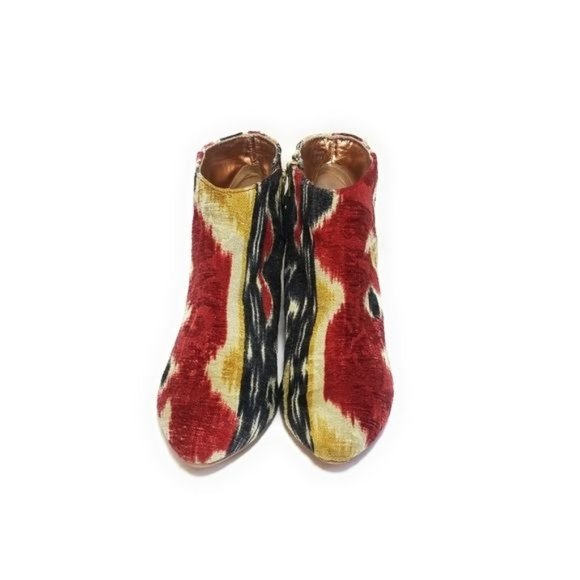 Anthropologie Miss Albright Boho Fabric Ikat Print Ankle Booties Womens Size 8.5 - Picture 8 of 8